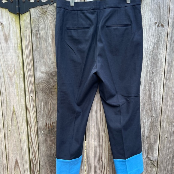 ANN TAYLOR Navy Career Dress Cropped Colorblock Turquoise Pants Women’s 10 NWT - Picture 6 of 8